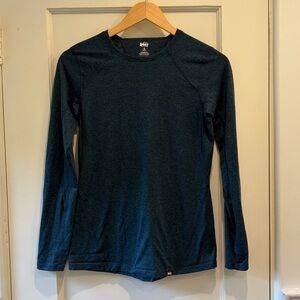 REI dark green long sleeve base layer top Womens Size Small